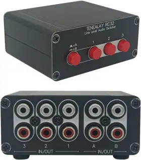 RC32 TENEALAY Rca Stereo Audio Switch Signal Switcher