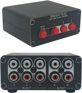 RC32 TENEALAY Rca Stereo Audio Switch Signal Switcher Splitte