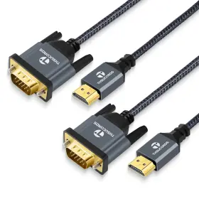 HD-217-1.5M THSUCORDS Hdmi Vga Cable Pack Braided Adapter