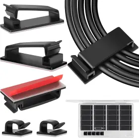 CMC-20P-BLK TIDYHELPER Cable Management Clips Cord Desk Wire CMC-20P-BLK TIDYHELPER Cable Management Clips Cord Desk Wire