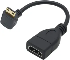 Tivid 445052650637 Mini Hdmi 90 Degree Adapter Right Angle Male To Female Cable Adap