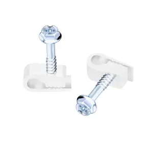 Tkchax 645567183744 Cable Clips With Screws Fastener 1/4 Inch 6 Mm - 30pcs/pack White