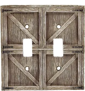 098614711382 TOP BRASS Farmhouse Barndoor Electrical Cover