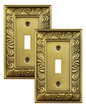Treewell Tsbp12b 2-pack Single Toggle Light Switch 2pk Antique Brass