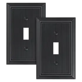 Treewell Tsjp12b 2-pack Classic Beadboard Single Toggle Light Switch Cover 1 2pk Black