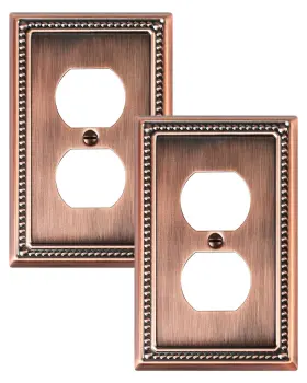 Treewell Ttap12b 2-pack Duplex Outlet Cover Plate Single 2pk Antique Copper