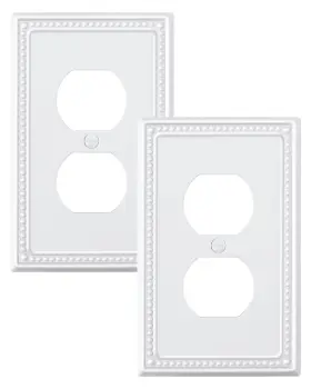 Treewell Ttap12f 2-pack Duplex Outlet Cover Plate Pure Single 2pk White
