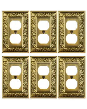Treewell Ttbp16b 6-pack Duplex Outlet Cover Plate Single 6pk Antique Brass Treewell Ttbp16b 6-pack Duplex Outlet Cover Plate Single 6pk Antique Brass