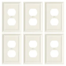 Treewell Ttfp16c 6-pack Duplex Outlet Cover Plate Decorative Light 1 6pk Almond