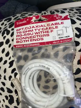 TSFF06BK TRISONIC Feet Coaxial Cable Withe Connectors Ends