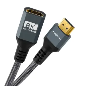 Twozoh Hd-017-1.5m 8k 4k Hdmi Extension Cable 2.1 Male To Female Nylon Braided Hdmi