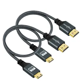 Twozoh Hd-028-0.3m Mini Hdmi To Cable 1ft 2 Pack Nylon Braided Su