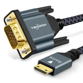 Twozoh Hd-030-2.0m Mini Hdmi To Vga Cable 6.6ft Gold-plated And Braided Male Ma Twozoh Hd-030-2.0m Mini Hdmi To Vga Cable 6.6ft Gold-plated And Braided Male Ma