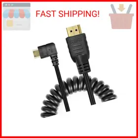 711463103633 UCEC Mini Hdmi Cable Right Angled Coiled Adapter