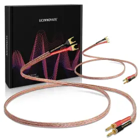 Ucinnovate 3100752 2 Pack 2m Hifi Speaker Wire With Jumper Spade 6.56ft Black