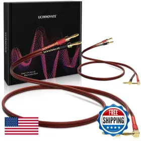 Ucinnovate B0dczc6v67 2 Pack 14 Awg Copper Speaker Wire Banana Plugs 2x 2m Hifi Ofc