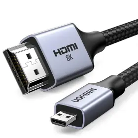 Ugreen Acbugn15517 8k Micro Hdmi To Cable 6.6ft 2.1 Aluminum Shell Grey