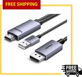 HD169 UGREEN Hdmi Displayport Unidirectional Braided Cable