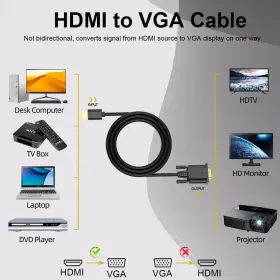752859133407 UV-CABLE Hdmi Vga Adapter Goldplated Feet Male #2