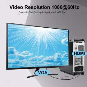752859133407 UV-CABLE Hdmi Vga Adapter Goldplated Feet Male #3