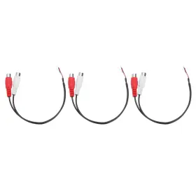 Uxcell 636939521196 3pcs Speaker Rca Female Plug Jack To Bare Wire Open Audio Cable Adapter 0.25m