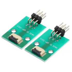 Uxcell 767153852138 2pcs Ffc Fpc Connector Board 6 Pin Double Row Right Angle Header Adapter