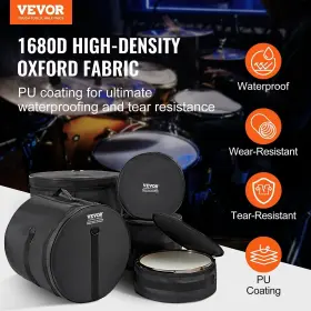 197988204114 VEVOR Drum Bag Set Oxford Fabric Padded #2