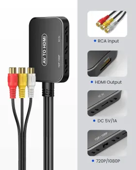 030244H VIAGKIKI Rca Hdmi Converter Adapter Audio Vi #2