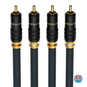 Viborg B07gf45l49 A10 Rca Cable 4.9ft 2rca To Stereo Interconnect Shielded Digital Ana