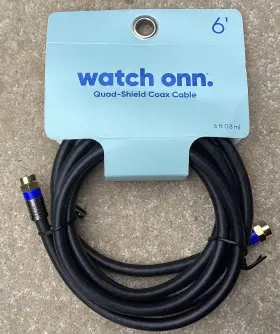 681131310062 WATCH ONN Dual Shield Coax Cable