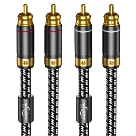 B09WW22BRD WEKUANT Audiophile Rca Cable Braided Hifi Stereo