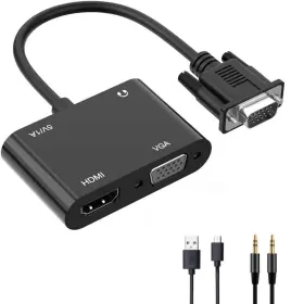 HV-001 WJBCNEENT Vga Hdmi Audio Video Cable Adapter Converter