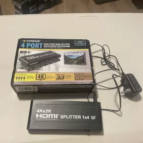 Xtreme Xhv1-1017-blk 4 Port Hdmi Splitter High Speed 4k 1080p Works