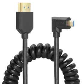 Yacsejao Ya-f6g62 Micro Hdmi To Cable Coiled 8k 2.1 Telescopic Left Angle