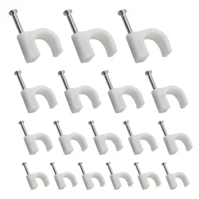 Ytgilo 70981-wsncc-400 400pcs White Cable Clips With Steel Nails Multi Size 4/6/8/10mm For