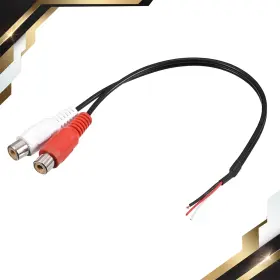 Zaplyte 664694111444 2 X Rca Female Plug Jack Connector To Bare Wire Open End Audio Video Cable