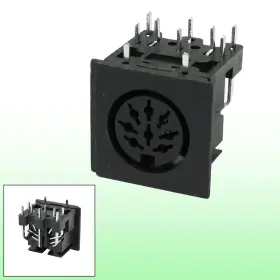 Zaplyte 700955344975 Right Angle Din 8 Pin Pcb Mounting Female Sockets For Pc Keyboard