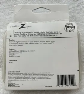 ZDS5040 ZENITH Coaxial Cable Connector Kit #3
