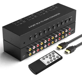 Zuzong 765977602472 8 Port Rca To Hdmi Converter 1080p/720p Composite Cvbs Av Switch
