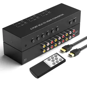 Zuzong 765977816572 6 Way Rca To Hdmi Converter 1080p/720p Composite Cvbs Av Switch C