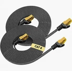 Ariskeen Cat 8 Ethernet Cable 10-15ft, Nylon Braided High Speed Patch Cord, Blk. Fixed Price $13.00.