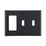 Leviton 80745-e Eb Wp 3g 2tgl 1deco Nyl Standard Size Combination Wallplate. Fixed Price $19.99.