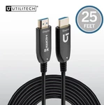 Utilitech 8k Hdmi To 25-ft Fiber Optic Cable, Black. Fixed Price $29.99.