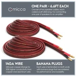 14awg Pure Copper Speaker Cables, 6.6ft X2, 2 Pack. Fixed Price $57.99.