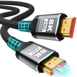10k 8k Hdmi Cable 2.1, 1.5ft Lengths Ultra High Speed Cables Braided Cord. Fixed Price $8.99.