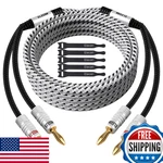 Elecan 14 Awg Speaker Cable Wire 30ft Gold-plated Banana Plugs Cl2 Rated. Fixed Price $42.10.