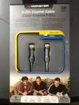 Monster - 3.28ft F-pin Coaxial Cable 24k Gold Connectors -video Audio Analog. Fixed Price $6.95.
