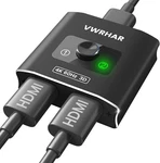Hdmi Switch Splitter 4k 60hz, Aluminum 2.0 Switcher 2 In 1 Out, Black. Fixed Price $19.94.