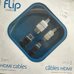 New Flip Video 2 Pack Hdmi Cables Audio 1080p Hdtv 6.5ft 2m Length Ahc1cp1. Fixed Price $5.99.