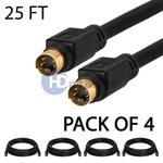 4x 25ft Feet S-video 4 Pin Male To Cord Cable Gold Plated For Dvd Hdtv. Fixed Price $20.49.